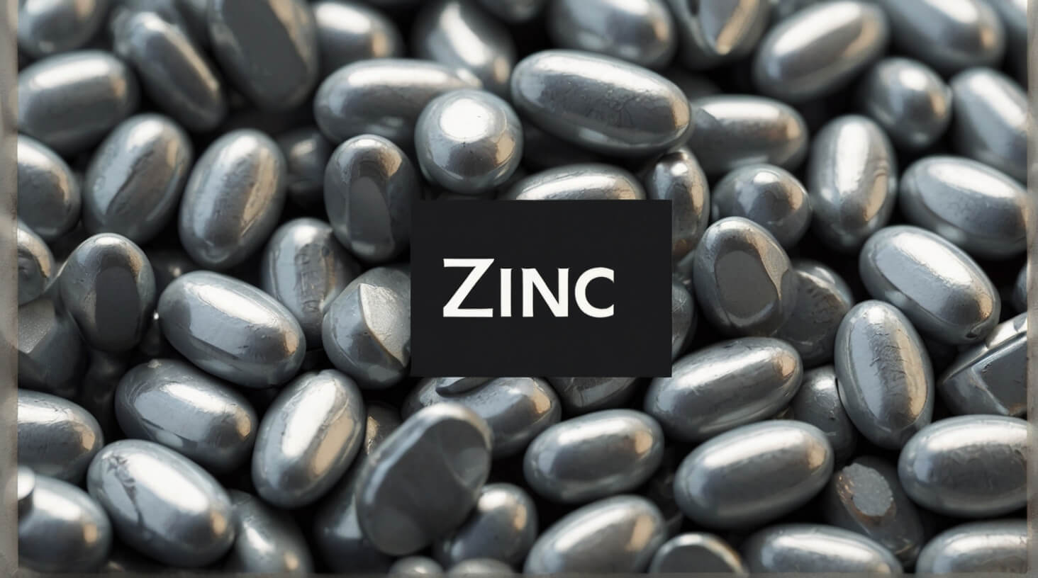 Close-up of a bottle of Zinc Supplements with scattered capsules