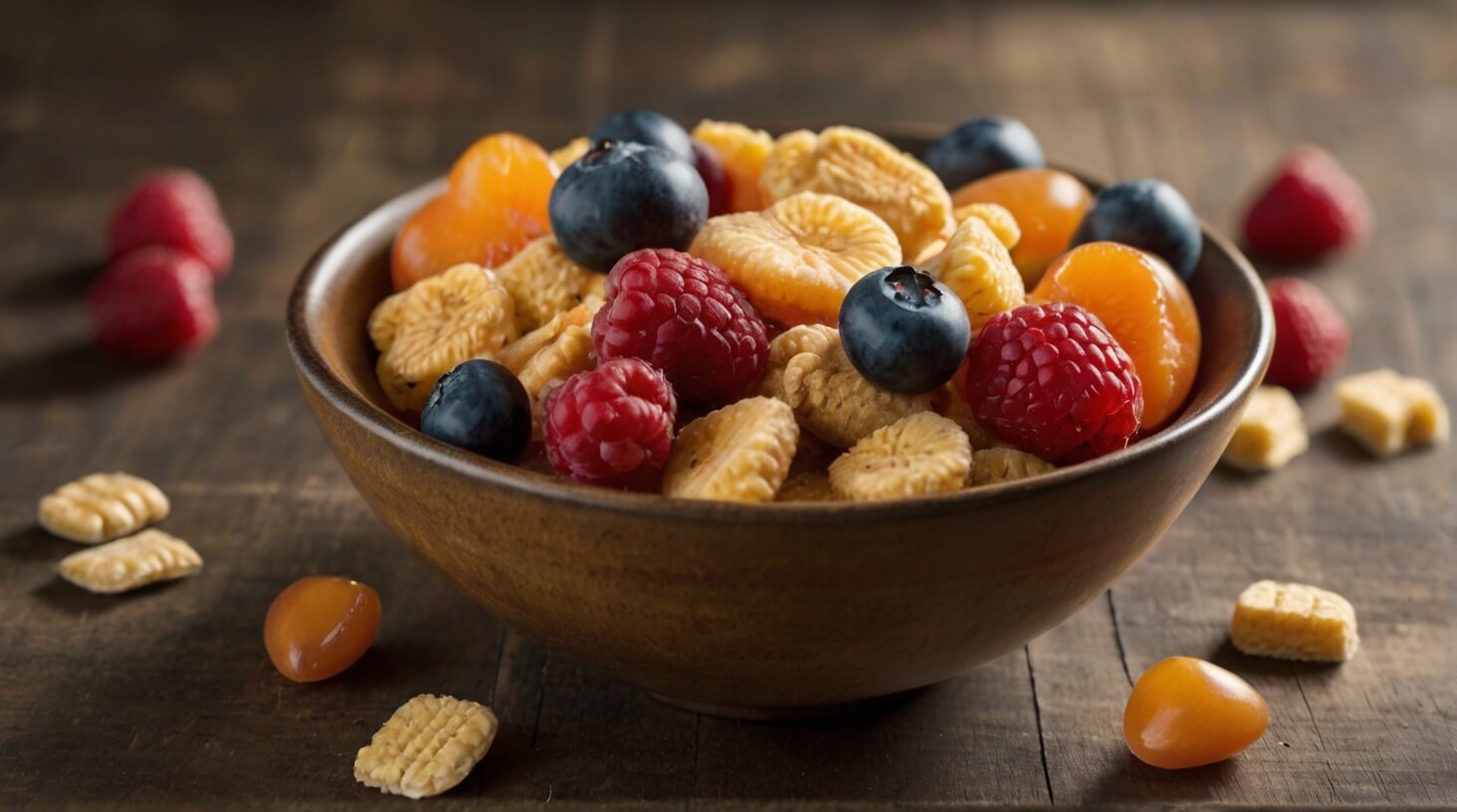 A bowl filled with fresh fruits and nuts, symbolizing the benefits of healthy snacking.