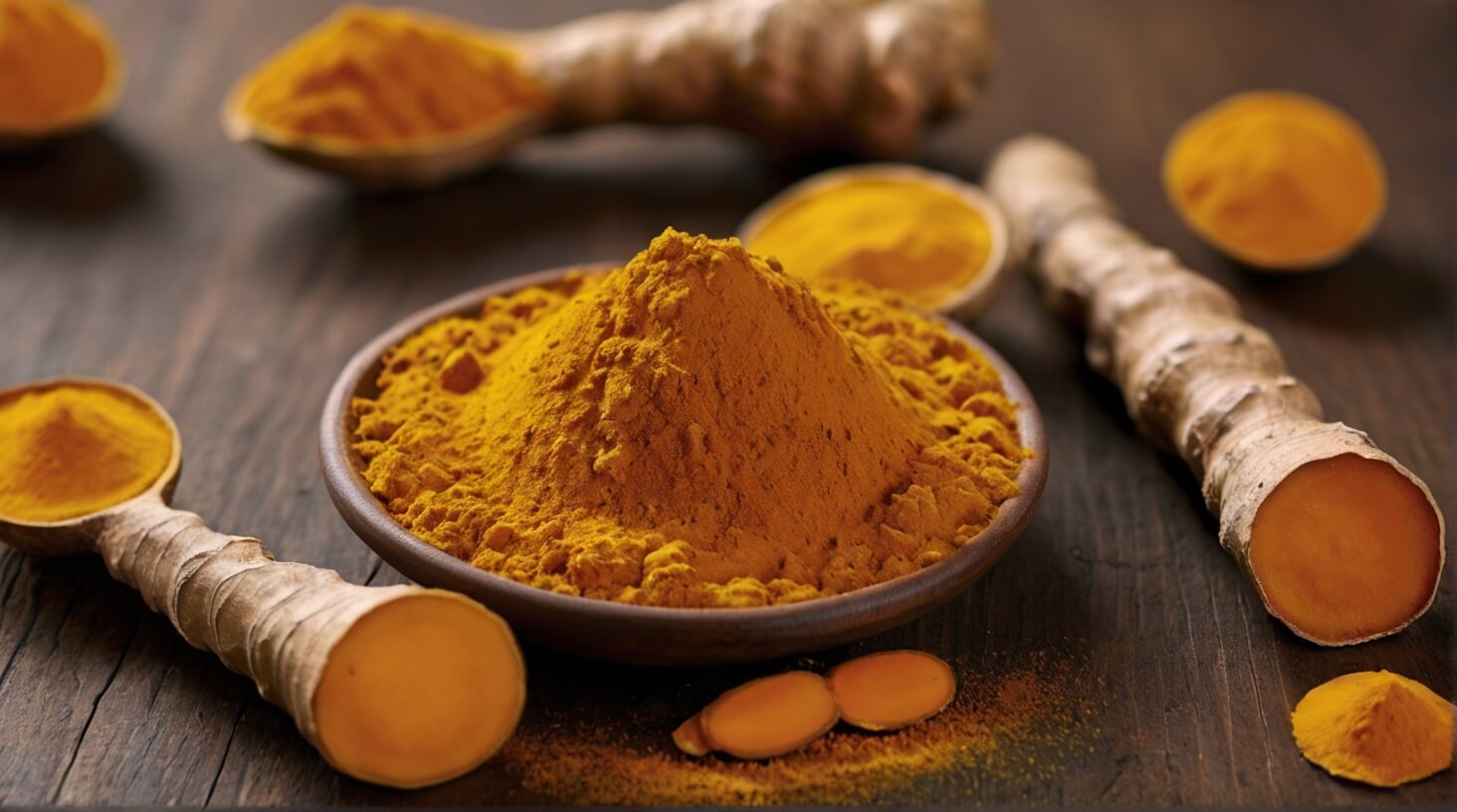 A vibrant yellow spice often used in cooking and known for its health benefits.