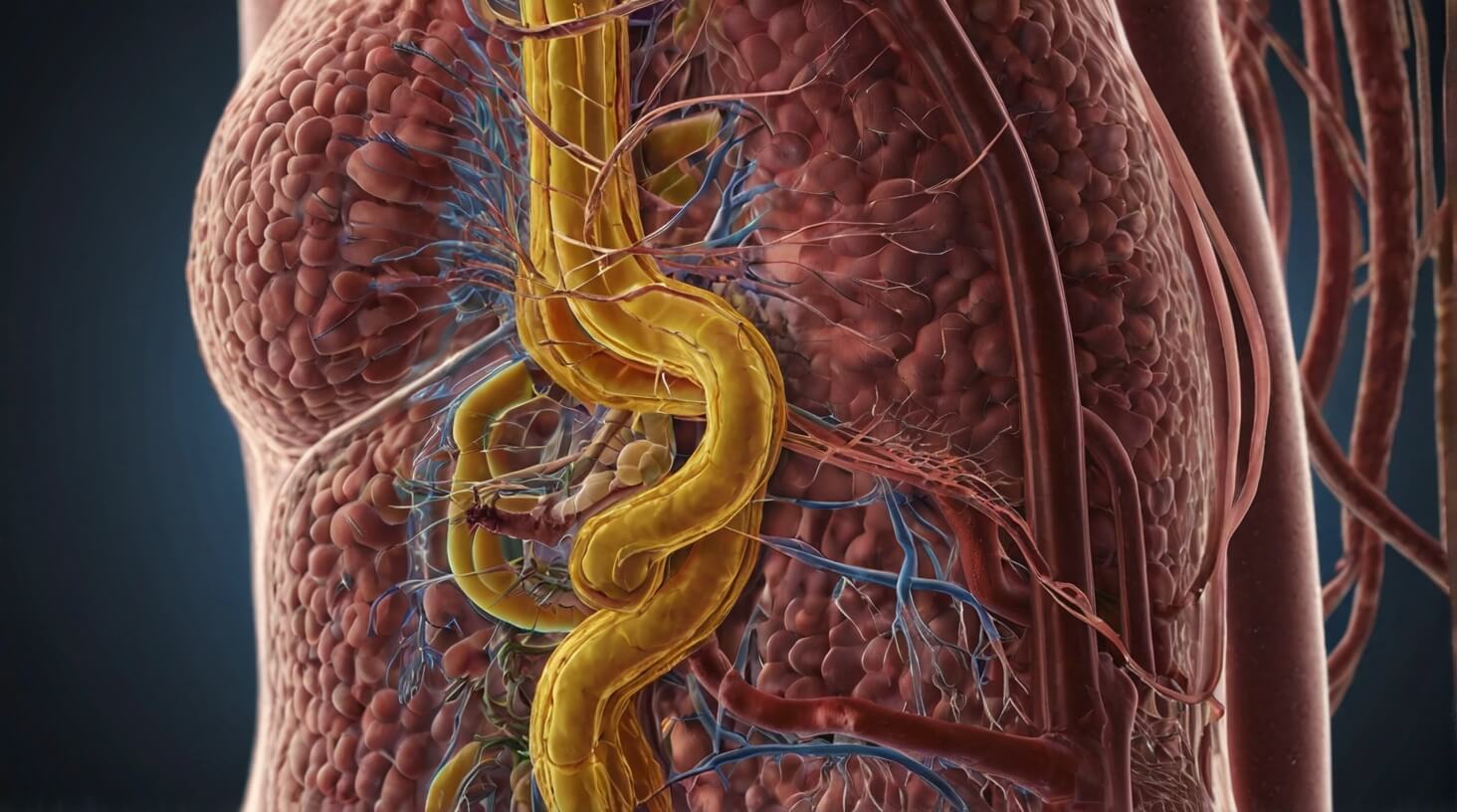 Graphic illustration depicting the intricate link between the gut and immune system, highlighting the importance of understanding their connection for overall health.