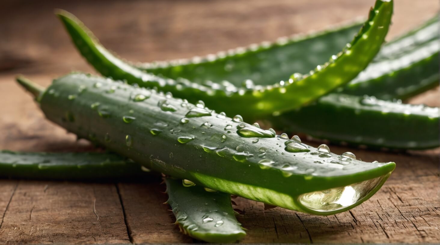 Close-up image of a vibrant green Aloe Vera plant with thick, fleshy leaves, commonly used in skincare and medicinal products.