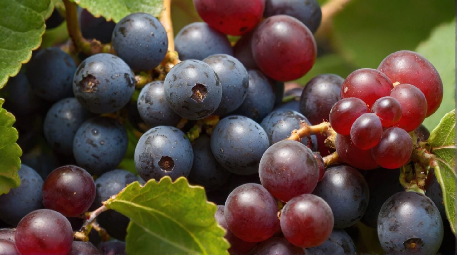 A close-up image of red grapes, which are a natural source of resveratrol, a compound found in certain plants and foods.
