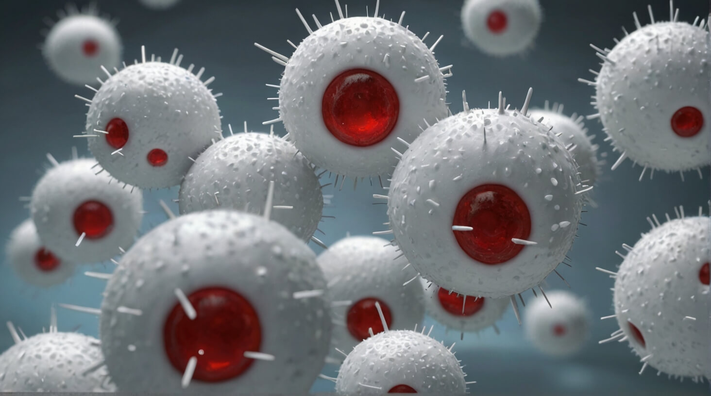 Image showing the process of white blood cell production in a human body.