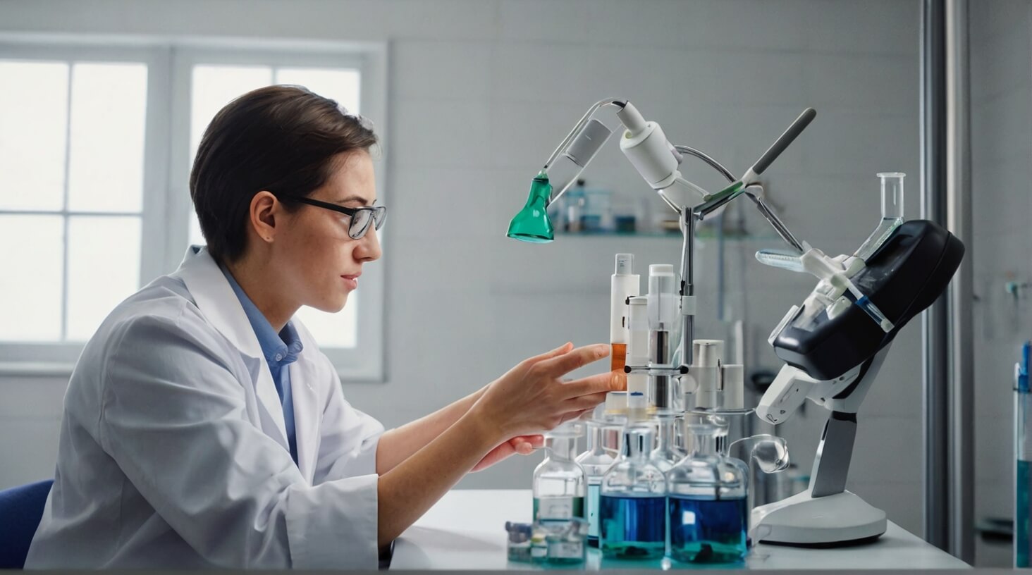 A person reviewing charts and graphs labeled 'Exploring Treatment Results