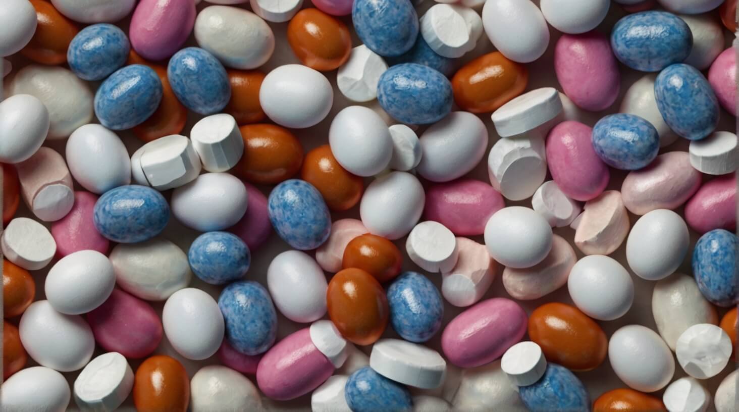 Close-up of a pharmacist's hands holding a pill bottle labeled 'Antiviral Drugs' with a backdrop of a laboratory setting.