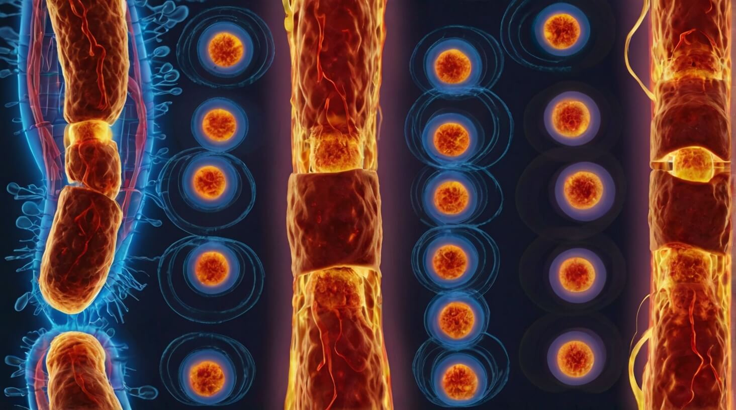 Illustration of a magnified view of inflamed tissue cells, representing the concept of Understanding Inflammation.