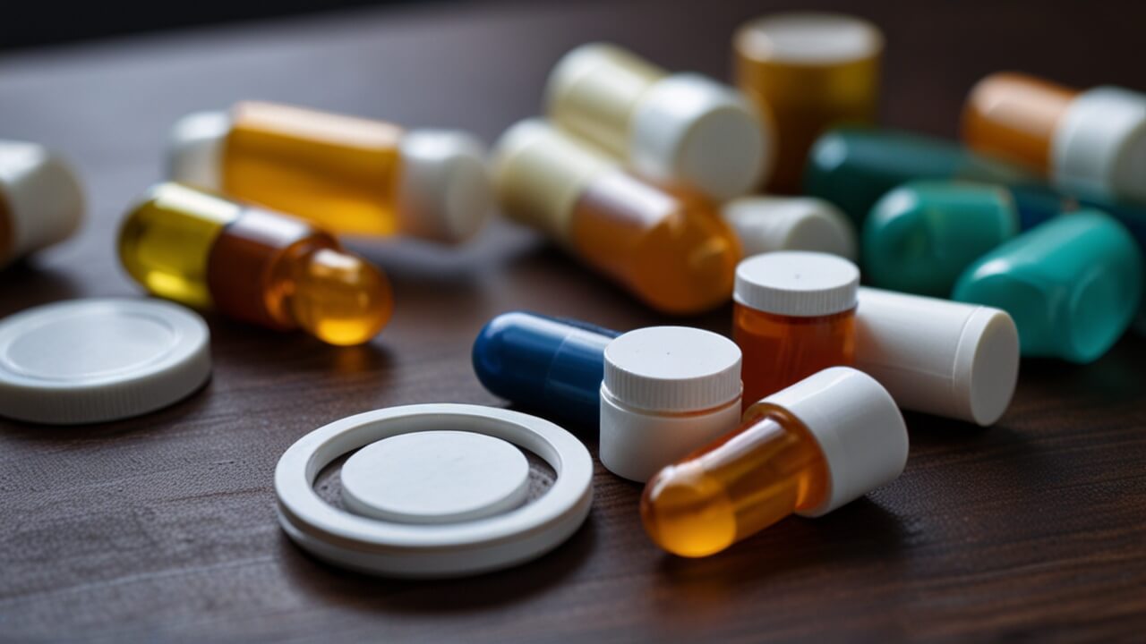 Various components and dosage measurements displayed on a table, illustrating precise quantities and proportions for accurate usage.